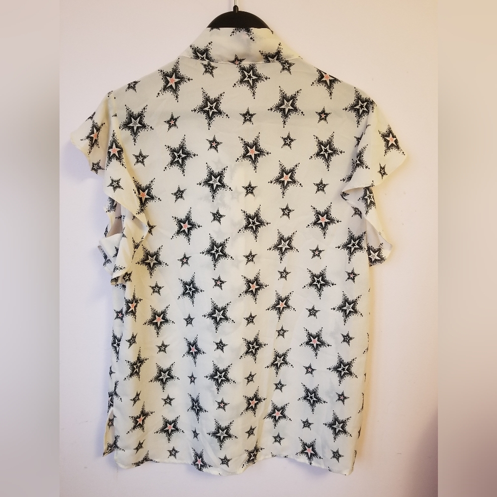 Zara Basic Star Patterned Blouse - Picture 3 of 8